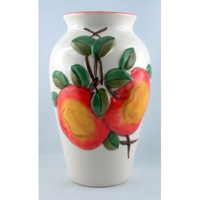 Apfel - Keramik Vase H 18,5cm mit Motiven glasiert Wohnbereich Dekoration günstig | AM7214 / EAN:4015861072147