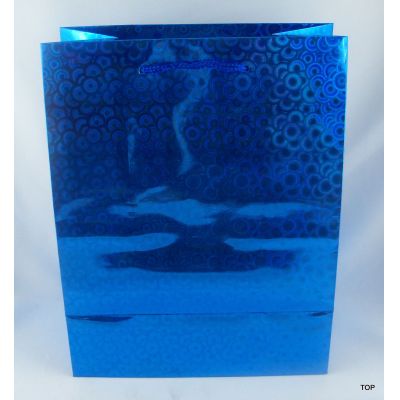 Blau - Geschenktüte glänzendem metallic Lackpapier Maße: 23 x 18 x 10 cm | GV-07363 / EAN:4015861073632