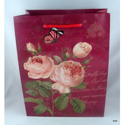Cremfarbig - Geschenktüte Rosen Ihre Geschenkverpackung Maße: 23 x 18 x 8 cm | GV-51970 / EAN:4015861519703