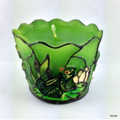 Grün - Kerze im Tiffany Stil eine ganz besondere Kerze günstig | KZ-8805 / EAN:4015861088056