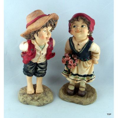 Keramik Deko Figur Bauernkinder | G-05723 / EAN:4015861057236