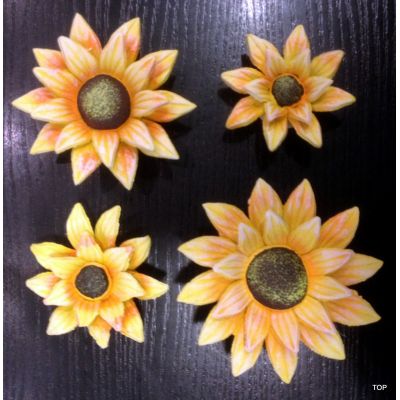 Keramik Sonnenblumenblüte Set 4 Größen niedliche gelbe Sonnenblumen | K-05547 / EAN:4015861055485