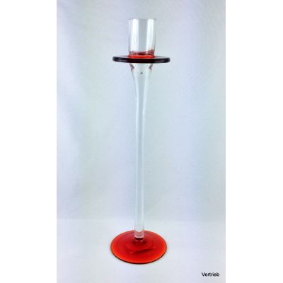 Kerzenhalter Kerzenständer Glas blau oder rot Kelch 26cm günstig | GK-120 / EAN:4038611008586