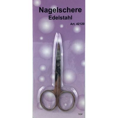 Nagelschere Manikür-Nagelschere aus Edelstahl gebogen 9 cm | 42120 / EAN:4037684421209