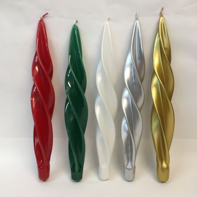 Silber - Spiralförmige Kerzen gedreht in 5 Farben metallic 29 cm günstig C | AT-7026SC / EAN:5903722000141