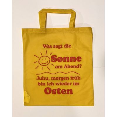 Tragetasche Gelb mit Spruch Sonne Osten Sachsen Geschenkidee | NM-555N / EAN:4250825197454