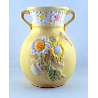 Vase Keramik Verzierung DESIGN Dekor mattiert 2 Henkel 13 cm hoch günstig | AM7204 / EAN:4015861072048
