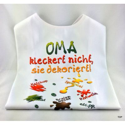 XL Latz Oma kleckert nicht, sie dekoriert Lätzchen für Erwachsene | 99002