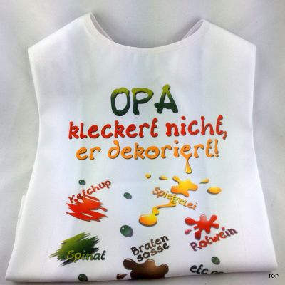 XL Latz Opa kleckert nicht, er dekoriert Lätzchen für Erwachsene | 99001