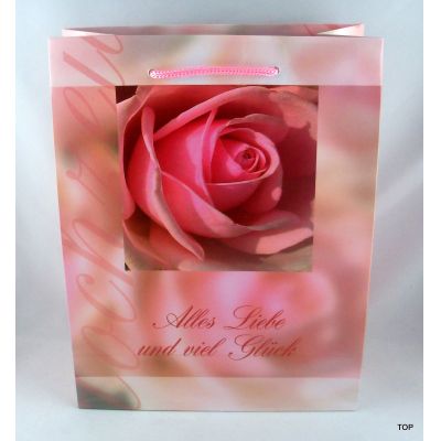 Zwei Rosen - Geschenktüte Alles Liebe als Verpackung Maße: 23 x 18 x 8 cm | GV-46121 / EAN:4015861461217