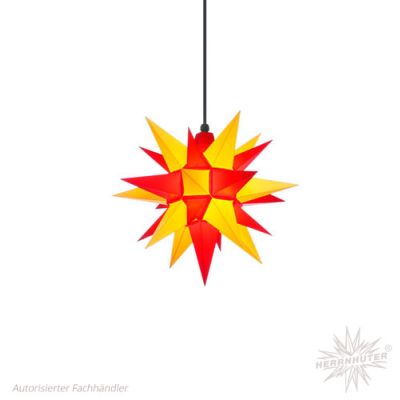 A4 gelb und rot Kunststoff Herrnhuter Stern für Außen und Innen | 30406