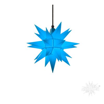 Kabel 5m blaue Kappe - A4 blau Kunststoff Herrnhuter Stern für Außen und Innen | 30409