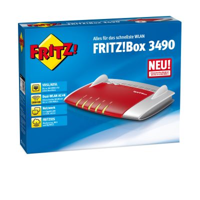 ADSL AVM Fritz!Box WLAN 3490 - Modem/Router/Switch/AP | 136071dre / EAN:4023125026805