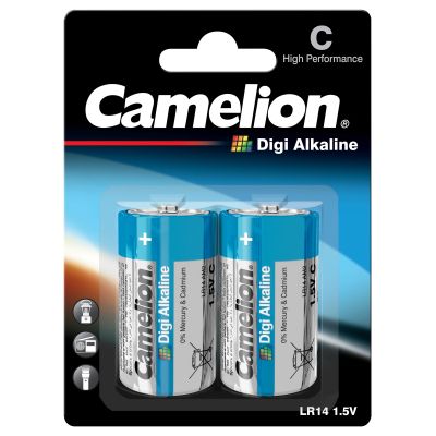 Baby-Batterie CAMELION Digi Alkaline 1,5 V, Typ C/LR14, 2er Blister | 1300119ett / EAN:4260216453892