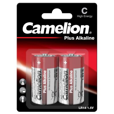 Baby-Batterie CAMELION Plus Alkaline 1,5 V, Typ C/LR14, 2er Blister | 1300222ett / EAN:4260033150011