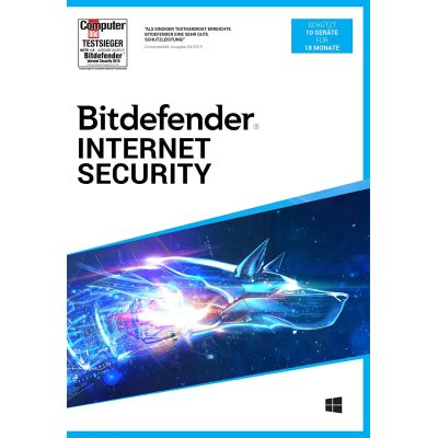 Bitdefender Internet Security (10 Geräte I 18 Monate) (Code in a Box) | 591676jak / EAN:9783828747579