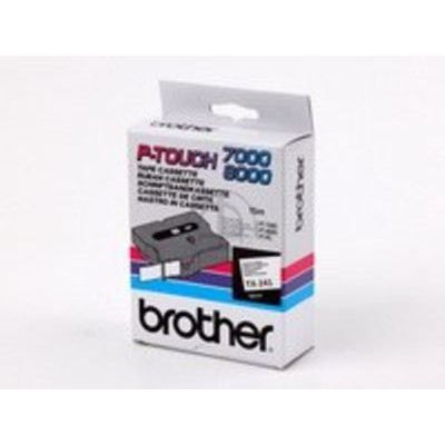 BROTHER TX241 Schriftbandkassette weiss schwarz 18mmx15m laminiert fuer P-touch 7000 8000 P-touch PC | 95010267dre / EAN:4977766051422