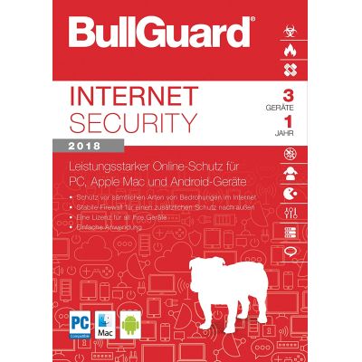 BullGuard Internet Security MDL 2018 - (3 Geräte/1 Jahr) | 528522jak / EAN:4017404030928