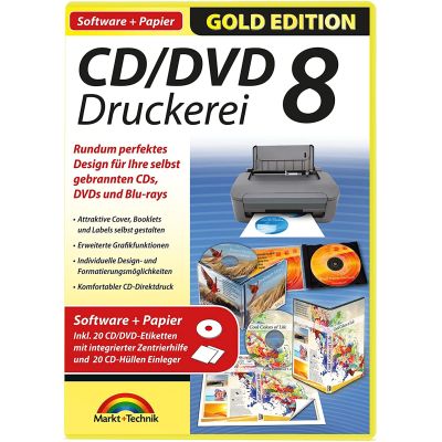 CD/DVD Druckerei 8 mit Papier (inkl. 30 CD/DVD Etiketten) | 471119jak / EAN:9783959827096