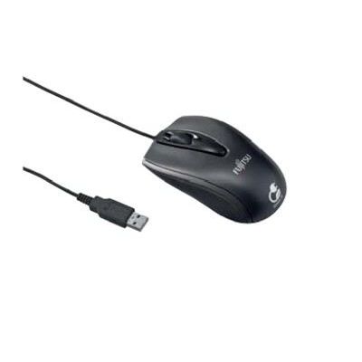 FUJITSU Maus M440 Eco Black Wired Optical wheel mouse wood based material 1000 dpi PVC free USB cab | 95327285dre / EAN:4051554345952