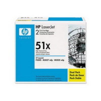 HP Toner Q7551XD / schwarz / Dual / bis zu 13.000 Seiten / für LaserJet P3005 | 2152636dre / EAN:0883585945009