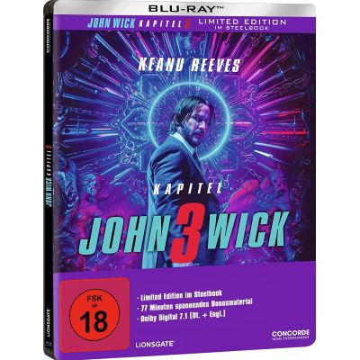 John Wick: Kapitel 3 - Limited Blu-ray Edition im Steelbook | 572201jak / EAN:4010324043528