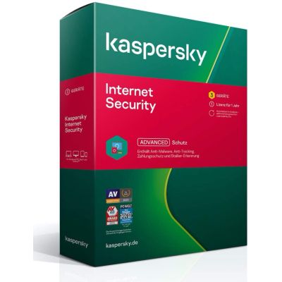 Kaspersky Internet Security (3 Geräte I 1 Jahr) (Code in a Box) | 575418jak / EAN:5056244900021
