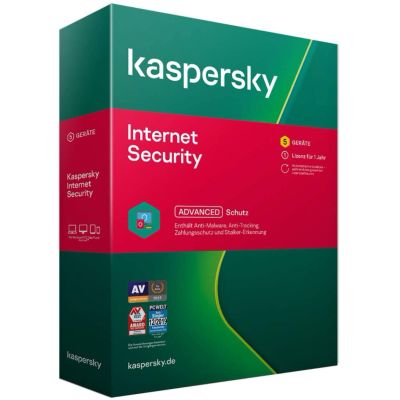 Kaspersky Internet Security (5 Geräte I 1 Jahr) (Code in a Box) | 575429jak / EAN:5056244900076