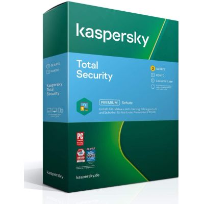 Kaspersky Total Security (3 Geräte I 1 Jahr) (Code in a Box) (PC+MAC) | 577684jak / EAN:5056244900151