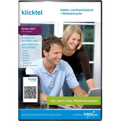 klicktel Telefon- und Branchenbuch + Rückwärtssuche - Herbst 2021 (DVD + Handbuch) | 617815jak / EAN:4027561007190
