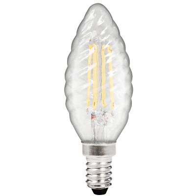 LED Filament Kerzenlampe gedreht McShine "Filed", E14, 4W, 490 lm, warmweiß, klar | 1451509ett / EAN:4250967311091