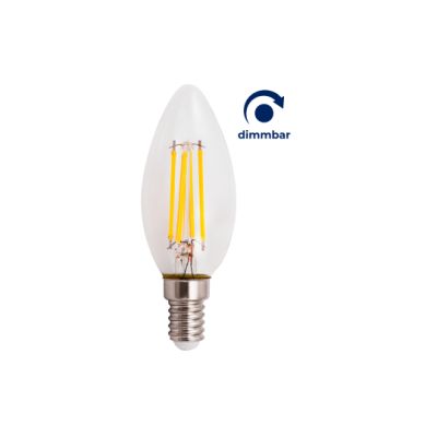 LED Filament Kerzenlampe McShine "Filed" E14, 6W, 600lm, warmweiß, dimmbar | 1452824ett / EAN:4250967331860