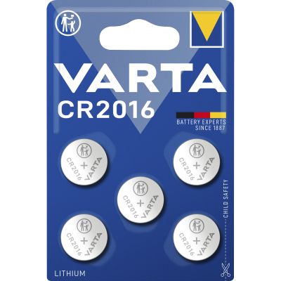 Lithium-Knopfzelle VARTA "Electronics" CR2016, 3V, 5er-Pack | 1300602ett / EAN:4008496850938