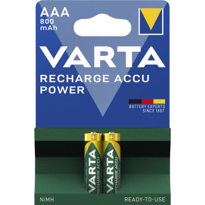 Micro-Akku VARTA "Accu Power", Ni-MH, 800mA, Typ AAA, HR03, 2er-Blister | 1311916ett / EAN:4008496550579