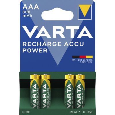 Micro-Akku VARTA "Accu Power", Ni-MH, 800mA, Typ AAA, HR03, 4er-Blister | 1311917ett / EAN:4008496550616