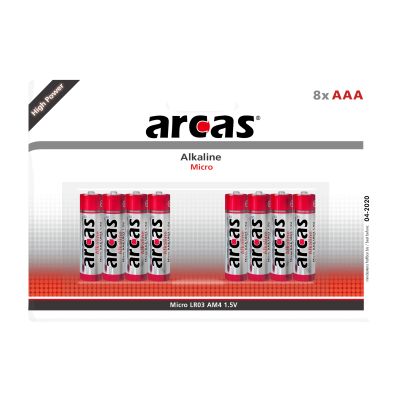 Micro-Batterie Alkaline 1,5V, Typ AAA/LR03, 8er-Pack | 1300350ett / EAN:4260030254040