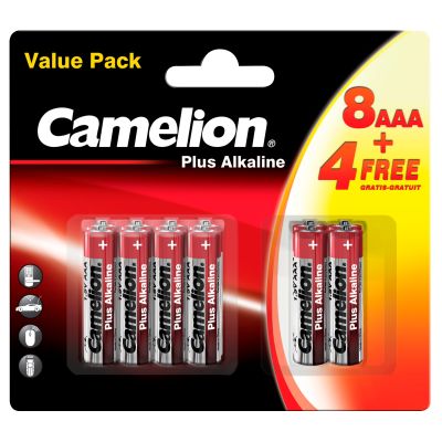 Micro-Batterie CAMELION Plus Alkaline 1,5 V, LR03 Typ AAA, 8+4 er-Blister | 1300081ett / EAN:4260216453922
