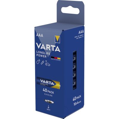 Micro-Batterie VARTA "Longlife Power" Alkaline, Typ AAA, LR03, 1,5V, 40er Pack | 1300569ett / EAN:4008496987924