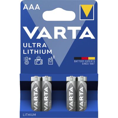 Micro-Batterie VARTA "Professional", Lithium, Typ AAA/FR03, 4er-Blister | 1300006ett / EAN:4008496680436
