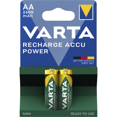 Mignon-Akku VARTA, Typ AA, NiMH-Akku, HR06, 1,2V/2600 mAh, Pre-charged, 2er Pack | 1300581ett / EAN:4008496745937