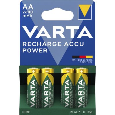 Mignon-Akku VARTA, Typ AA, NiMH-Akku, HR06, 1,2V/2600 mAh, Pre-charged, 4er Pack | 1300582ett / EAN:4008496745975