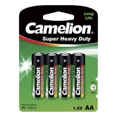Mignon-Batterie CAMELION Super Heavy Duty 1,5 V, Typ AA, 4er-Blister | 1300123ett / EAN:4260033156303