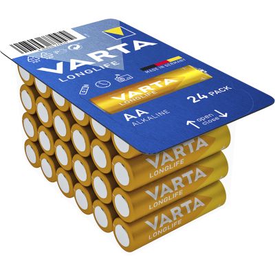 Mignon-Batterie VARTA "Longlife" Alkaline, Typ AA, LR06, 1,5V, 24er Pack | 1300561ett / EAN:4008496774579