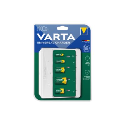 Mini Universal-Ladegerät VARTA, für AA/ AAA/ C/ D/ 9V Batterien, NiMH Akku | 1300591ett / EAN:4008496054671