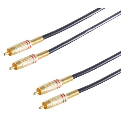 Premium Cinch- Verbindung 0,5m, Stereo, vergoldet, Stecker-Stecker | 1310036ett / EAN:4017538402219