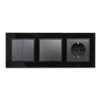 Schalter und Steckdosen Set McPower Flair "Tür 3-fach-Style" Glasrahmen | 1535154ett / EAN:4250967328440