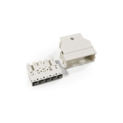 Stecker mit Zugentlastungsgehäuse WAGO, 5-polig, 4mm², weiß | 1535720ett / EAN:4044918254700