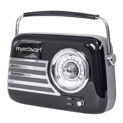Tragbares Nostalgie Radio "FREESOUND-VR40B" mit Bluetooth, USB & FM 30W, schwarz | 1800118ett / EAN:5420047140715