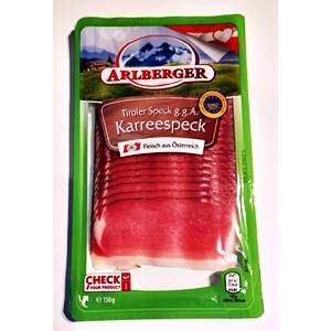 Arlberger Tiroler Speck g.g.A. Karreespeck 150g | 9900