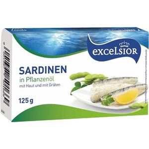 Excelsior Sardinen in Pflanzenöl m.H.u.G. 90g | 9879 / EAN:9001397501669